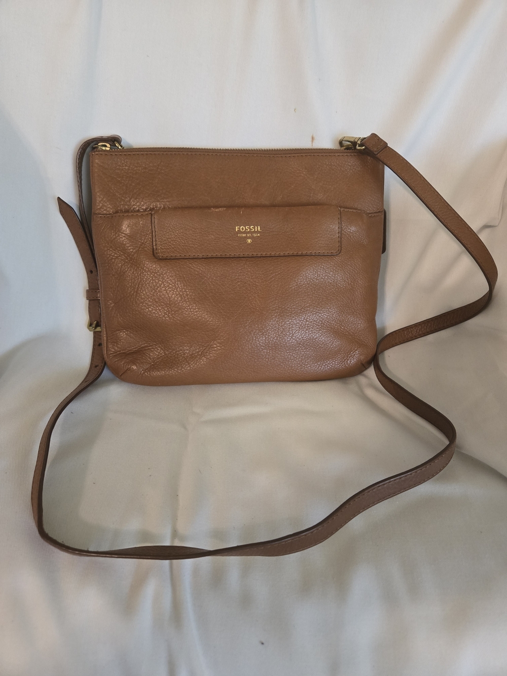 Fossil Brown Leather Crossbody Bag